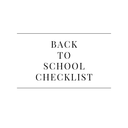 Back To School Checklist