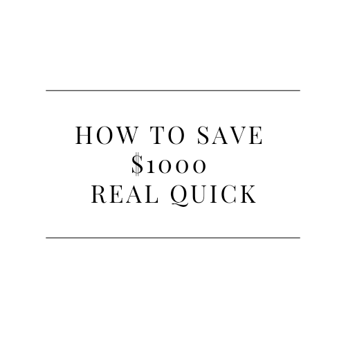 How To Save $1000 REAL QUICK